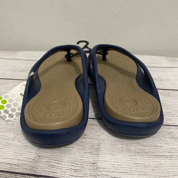 CROCS Athens Flip Sandal Navy Blue Khaki Slip On Unisex Mens Womens 13 11 - Picture 6 of 7